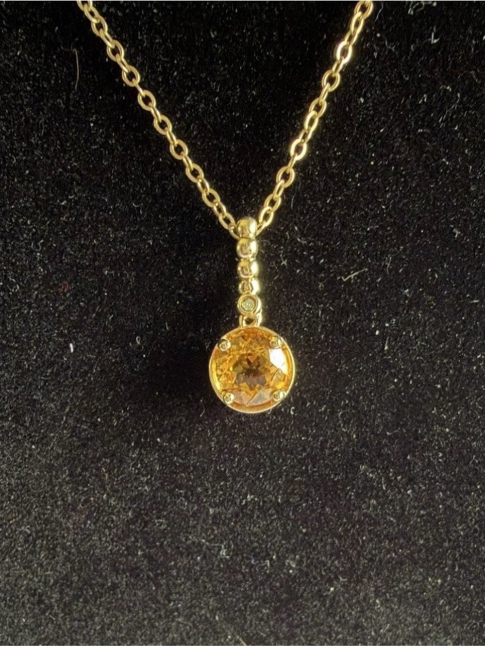 Sterling Silver Necklace With Citrine Pendant - Women Jewelry
